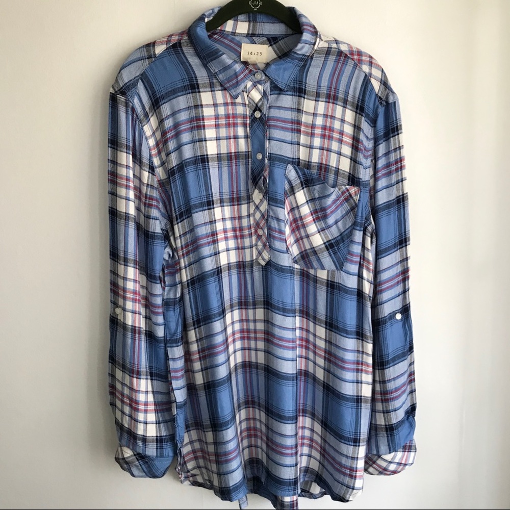Women’s id:23 Plaid Tunic Long Sleeve